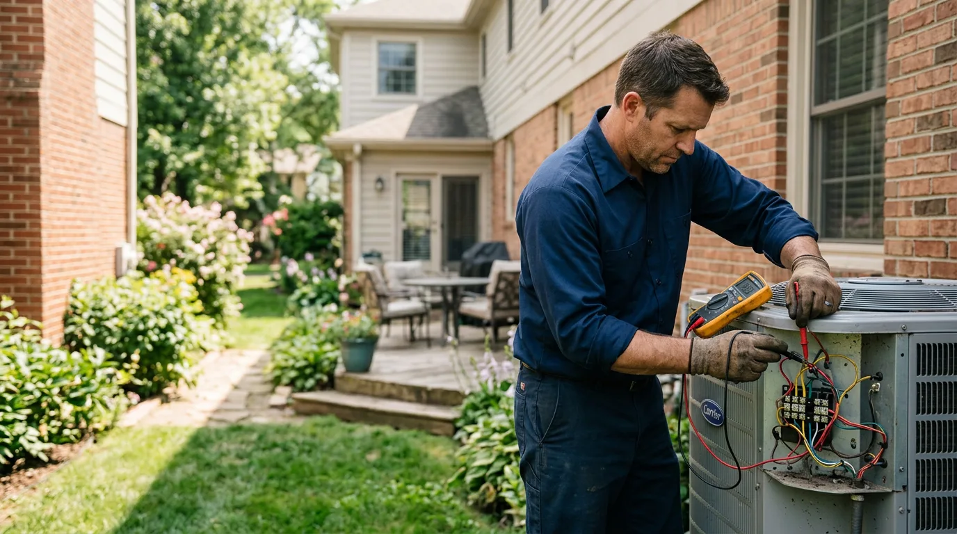 HVAC technician working near North Norwich, NY